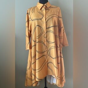 Gracia Orange and Black Abstract Dress